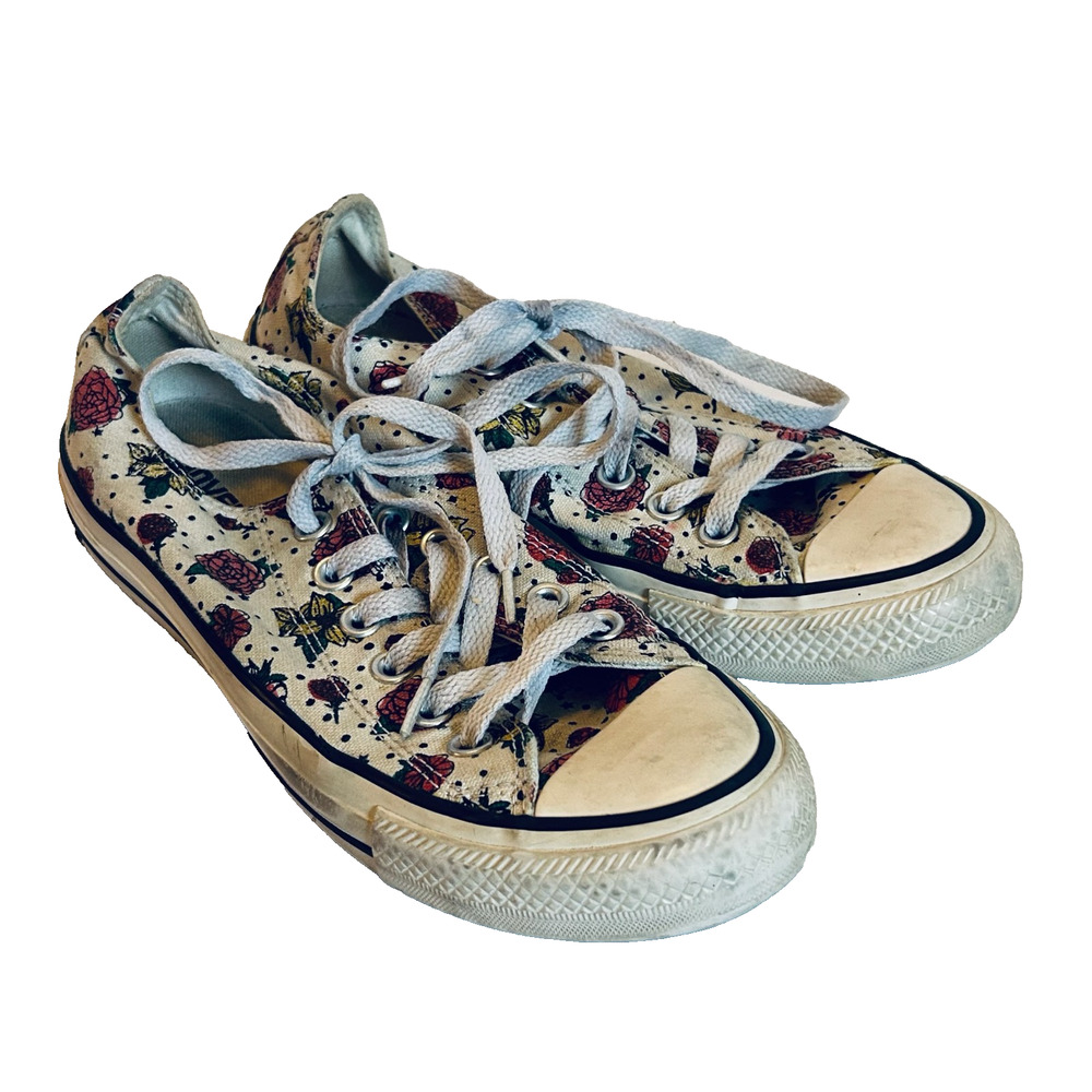 CONVERSE Shoes Red Roses Men 5 Women 7 ALL STAR UNISEX CHUCKS SNEAKERS Y2K